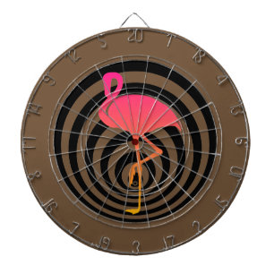 Beautiful flamingo in circles dartboard