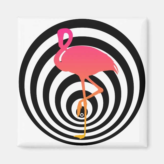 Beautiful flamingo in circles magnet (Front)