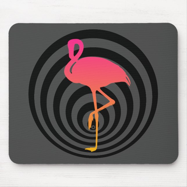 Beautiful flamingo in circles mouse pad (Front)
