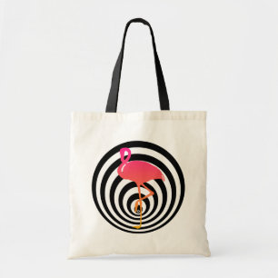 Beautiful flamingo in circles tote bag
