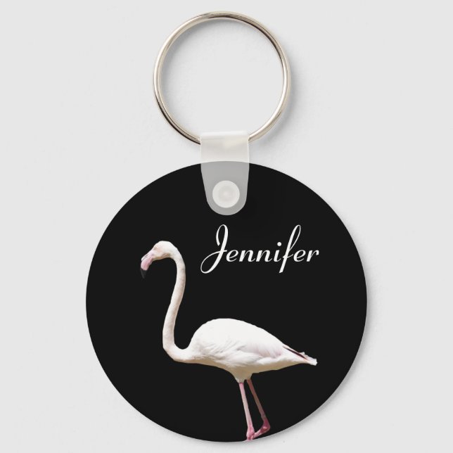 Beautiful Flamingo - Personalised Name Keychain (Front)
