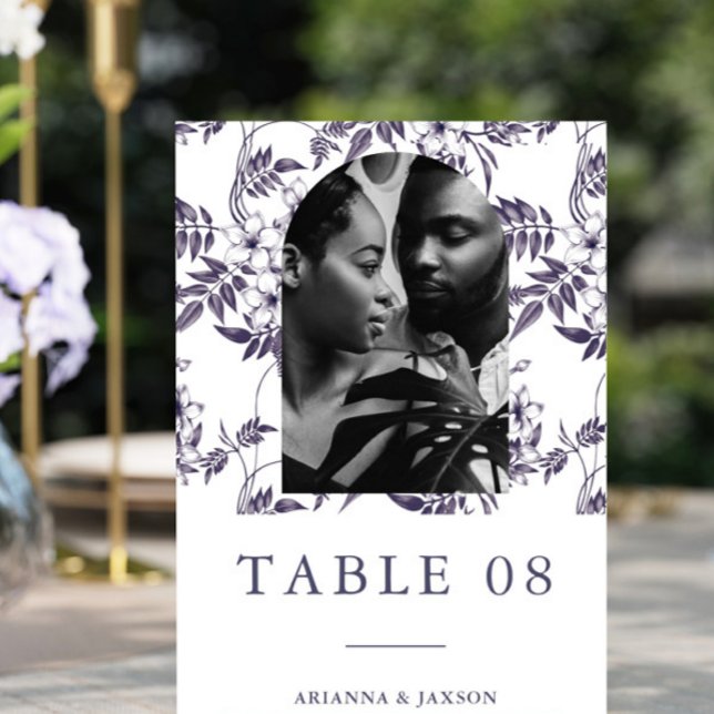 Beautiful Floral Arch Photo Wedding Table Number (Creator Uploaded)