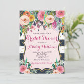 Beautiful Floral Baby Shower Invitation, Baby Invitation (Standing Front)