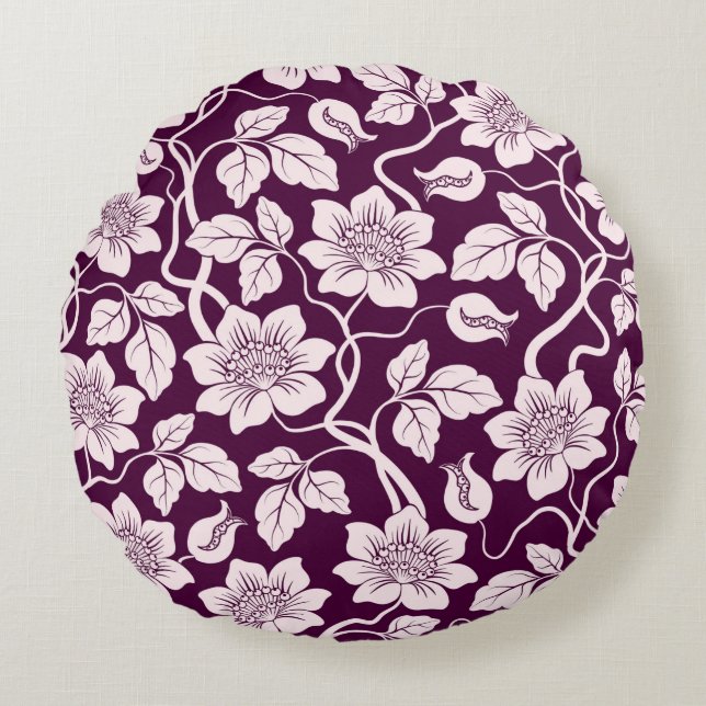 Beautiful Floral Background Round Cushion (Front)