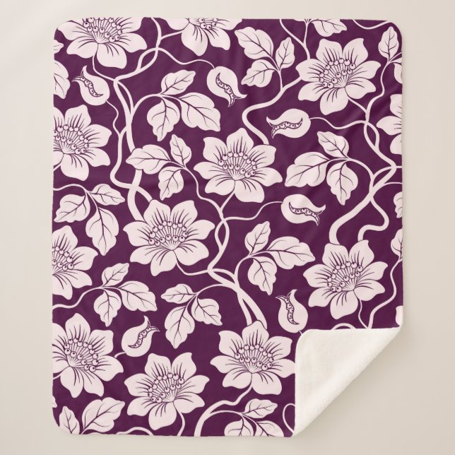 Beautiful Floral Background Sherpa Blanket (Front)