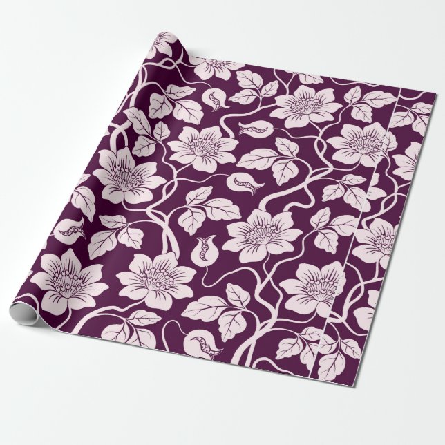 Beautiful Floral Background Wrapping Paper (Unrolled)