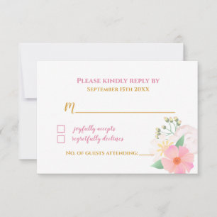 Beautiful Floral Ballerina Baby Shower RSVP Card