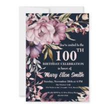 Beautiful Floral Birthday Celebration Invite 