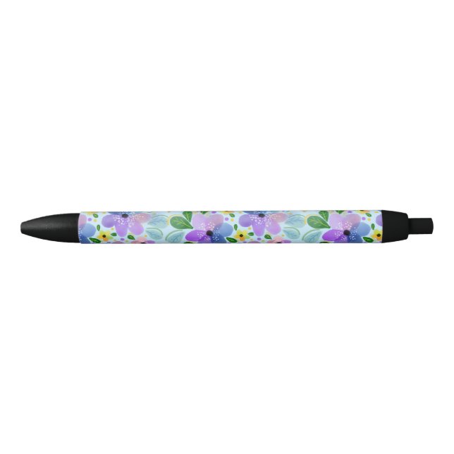 Beautiful Floral  Black Ink Pen (Front)