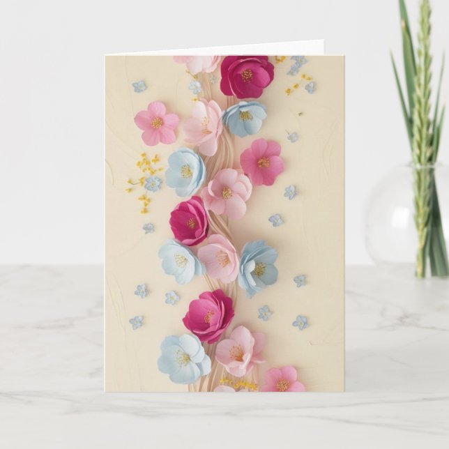 Beautiful Floral Blank  Card (Front)