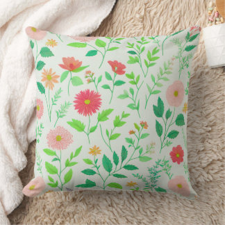 Beautiful floral botanical throw pillow. cushion