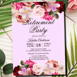 Beautiful Floral Bouquet Retirement Party Invitation