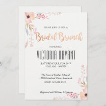 Beautiful Floral Bridal Brunch Invitation