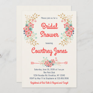 Beautiful Floral Bridal Shower Invitation