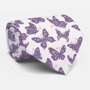 Beautiful Floral Butterfly Garden Neck Tie