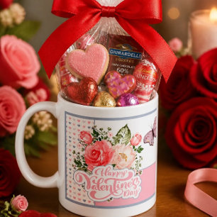 Beautiful Floral & Butterfly Valentine's Day Coffee Mug