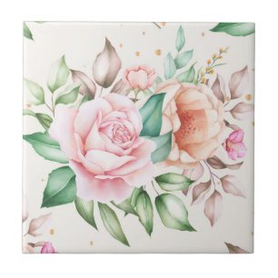 Beautiful Floral Ceramic Tile
