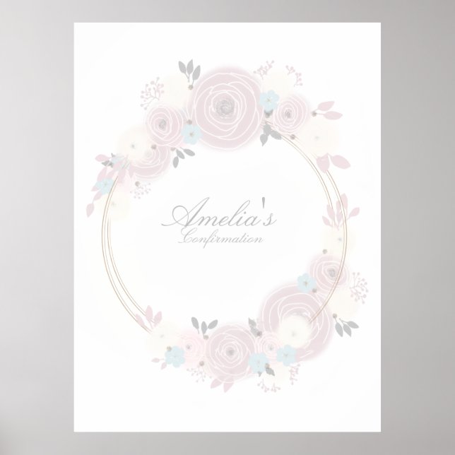 Beautiful Floral Confirmation Custom Entryway sign (Front)