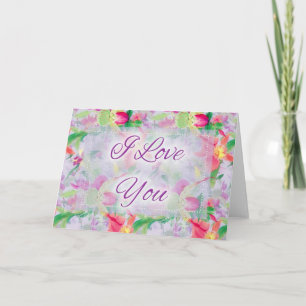 Beautiful Floral D1 I Love You Greeting Card