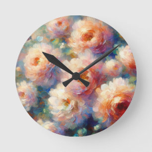 Beautiful Floral Design for Nature Lovers Round Clock
