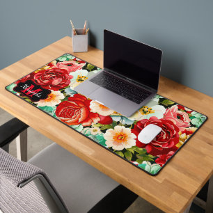 Beautiful Floral Design - Personalise Desk Mat