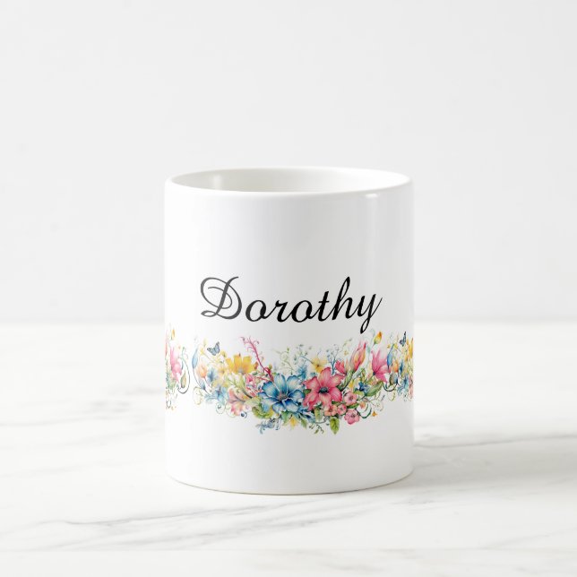 Beautiful Floral Design TEMPLATE Coffee Mug (Center)