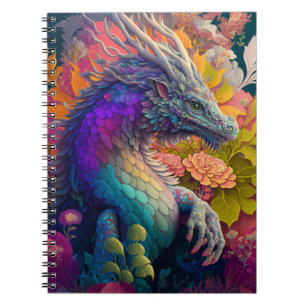 Beautiful Floral Dragon Notebook