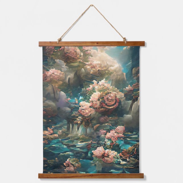 Beautiful Floral Dream Fantasy Artwork Hanging Tapestry (Front)