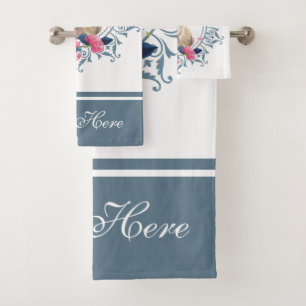 Beautiful Floral Easter Rabbit design Bath Towel Set