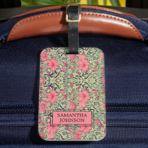 Beautiful Floral Elegant William Morris Inspired L Luggage Tag