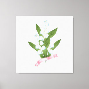 Beautiful floral forget-me-not white flowers vinta canvas print