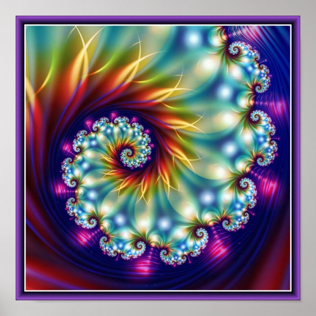 Beautiful floral fractal poster (Front)