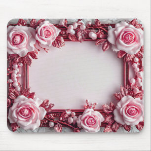 Beautiful Floral Frame Mouse Pad