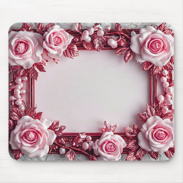 Beautiful Floral Frame Mouse Pad (Front)