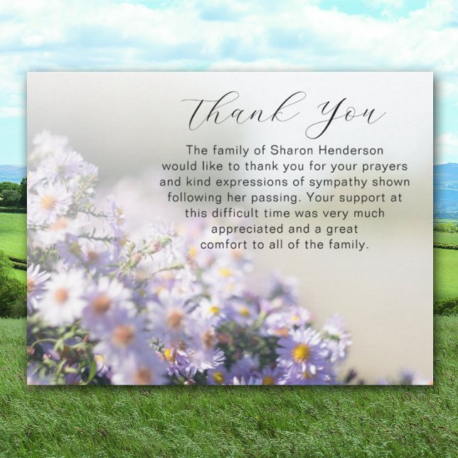 Beautiful Floral Funeral Thank You Note Card (Creator Uploaded)