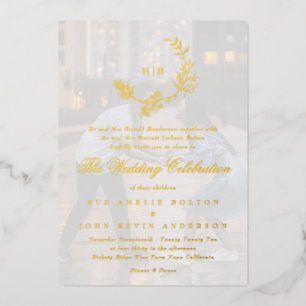 Beautiful Floral GOLD Monogram Photo Wedding