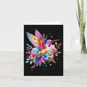 Beautiful Floral Hummingbird Spiritual Tie-dye Ear Card