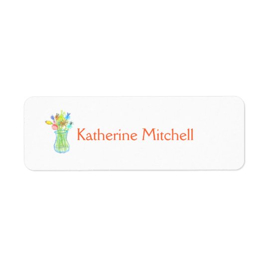 Beautiful floral ID label Return Address Label