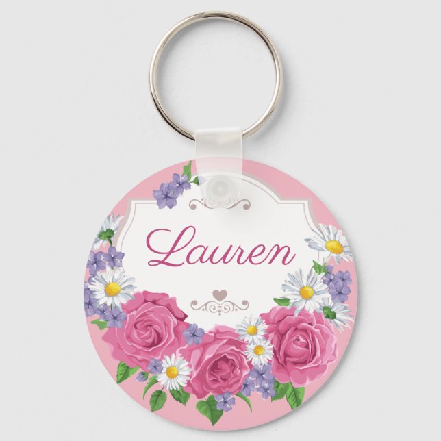 Beautiful Floral Keychain (Front)