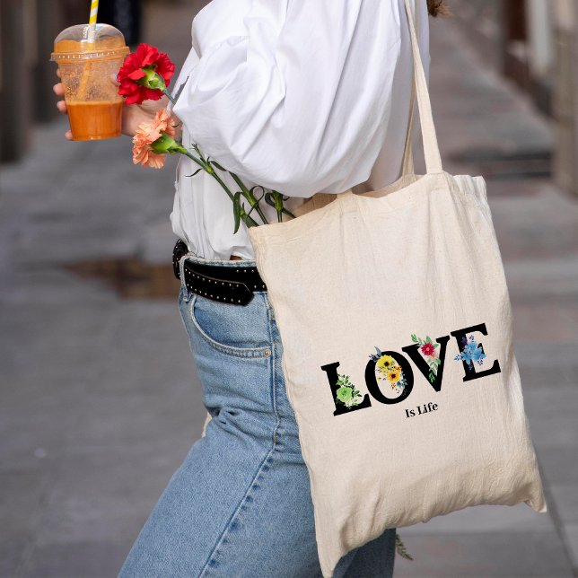 Beautiful floral love Tote Bag (Creator Uploaded)