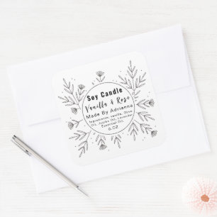 Beautiful Floral Monogram Product Label
