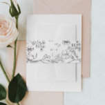 Beautiful Floral Monogram Sketched Wedding Invitation Belly Band<br><div class="desc">This monogrammed belly band is embellished with lovely florals and botanicals and supports the wedding invite or any part of the suite. This is for a classic romantic outdoor, garden-inspired wedding. Clean, classic element of design elegance and text typography by Phrosne Ras Design. Addition to the amazing sketched florals is...</div>