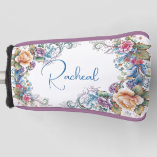 Beautiful Floral Monogrammed Golf Head Cover