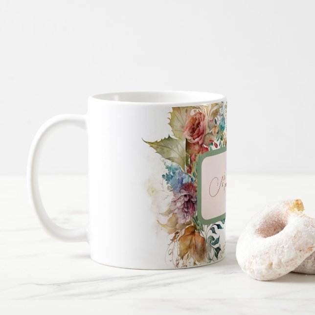 Beautiful Floral Mother's Day Coffee Mug (With Donut)
