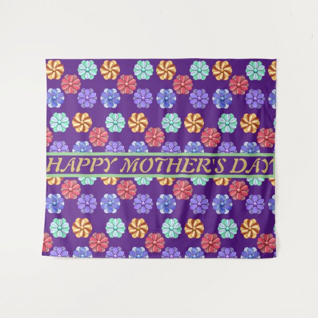 Beautiful Floral Mother's Day Tapestry (Front (Horizontal))