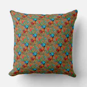 Beautiful Floral Multicolored Pattern Red Blue Cushion