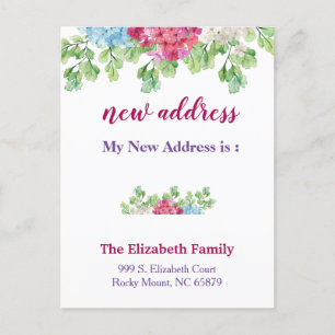 Beautiful Floral New Address Moving Announcement