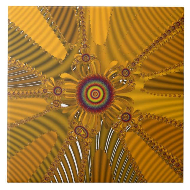 Beautiful Floral Pattern  Ceramic Tile (Front)