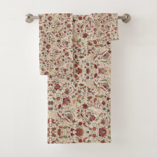 Beautiful floral pattern colourful trendy flowers bath towel set