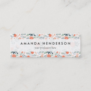 Beautiful Floral Pattern Girly Mini Business Card
